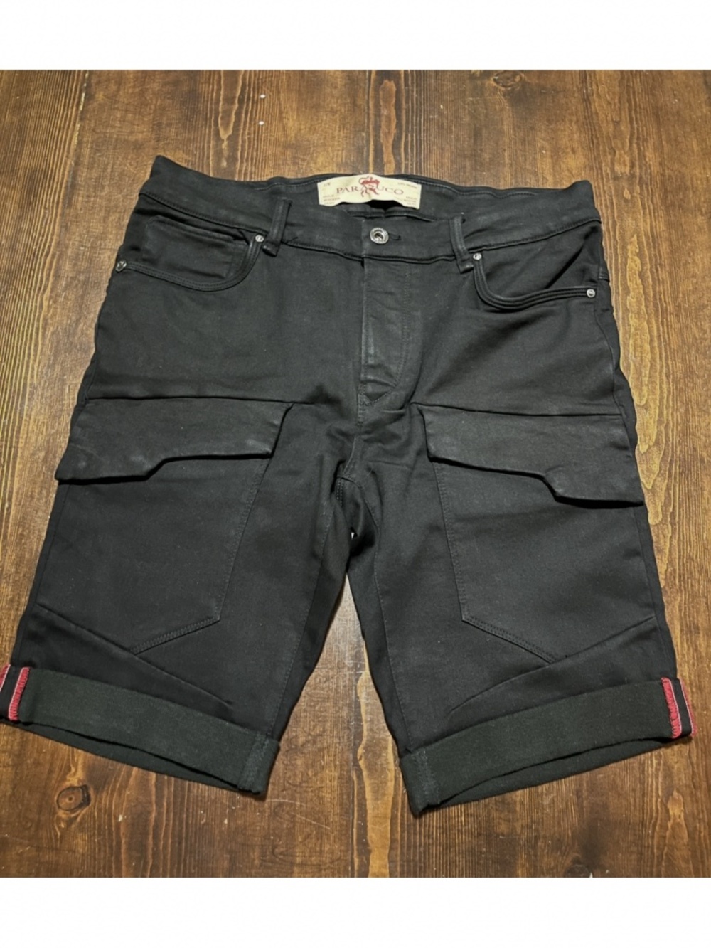 Parasuco Men's Black Utility Cargo Shorts Size 33